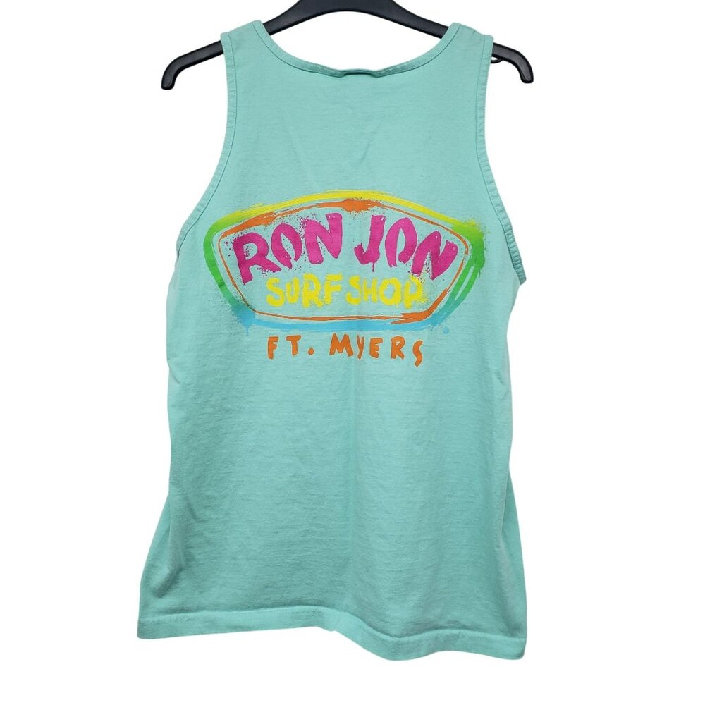 Ron Jon Surf Shop Mint Green Tank Top Ft Myers Mens M Medium Beach Vacation